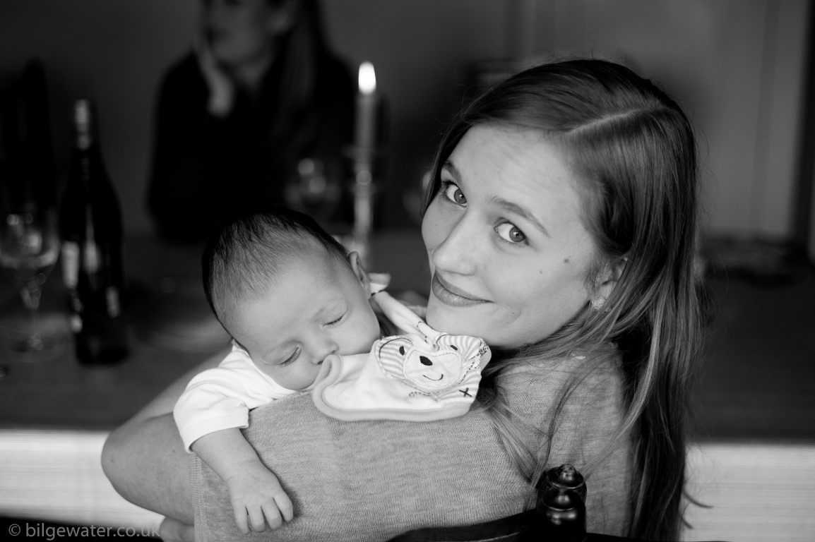 Niece holding the baby