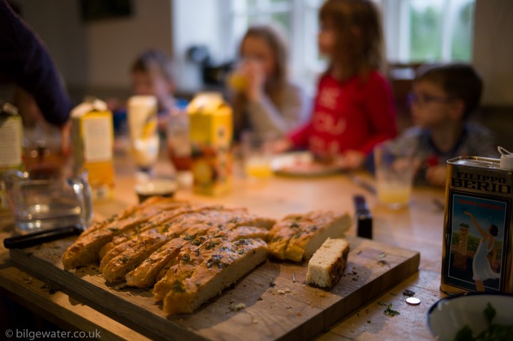 simple no mess focaccia on the table